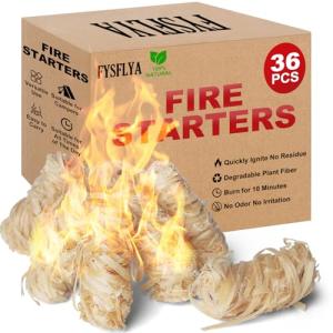 36PCS Natural Fire Starters for Grilling and Camping