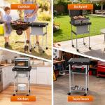 Weber Kettle & Blackstone Griddle Grill Table Cart