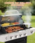4-Burner Propane BBQ Grill with Side Burner