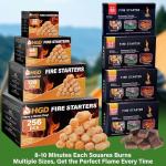 64 Mini Natural Fire Starters for BBQ & Campfire