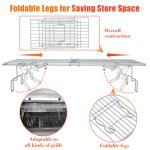 Adjustable Universal Grill Rack with Foldable Legs
