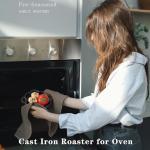 Cast Iron Smoker Roaster for BBQ and Oven