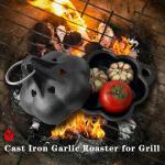 Cast Iron Smoker Roaster for BBQ and Oven
