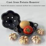 Cast Iron Smoker Roaster for BBQ and Oven
