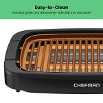 Copper Smokeless Indoor Electric Grill - XL Nonstick 15"x9