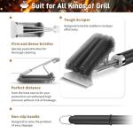 TNTOR 18" Adjustable Grill Brush with Scraper