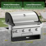 30-Inch 4-Burner Propane Gas Grill Head