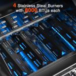 COWSAR 28-Inch 4-Burner Propane Gas Grill