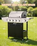 4-Burner Propane BBQ Grill with Side Burner