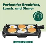 BELLA Smokeless Indoor Electric Griddle with Crumb Tray