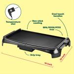 BELLA Smokeless Indoor Electric Griddle with Crumb Tray