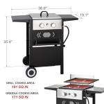 Green Party 2-Burner Propane Gas Griddle Grill