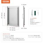 VEVOR Stainless Steel BBQ Access Door, 18"x24