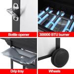 3-Burner Stainless Steel Gas Grill with Side Table