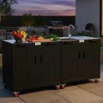 Outdoor Grill Cart with Storage and Workspace
