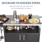 Movable Outdoor Grill Cart with Storage and Wheels