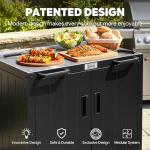 Outdoor Grill Cart with Storage and Workspace