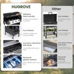 HUGROVE 4-Burner Propane Gas Grill with Side Burner