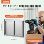 VEVOR Stainless Steel BBQ Access Door 28"x19