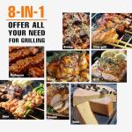 Versatile Pellet Grill with 8-in-1 Cooking Features
