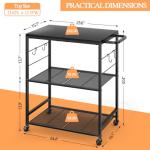 Outdoor BBQ Rolling Prep Cart with Rust-Resistant Tabletop