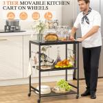 Outdoor BBQ Rolling Prep Cart with Rust-Resistant Tabletop
