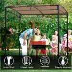 Moccha Heavy-Duty Grill Gazebo with Storage Shelf