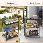 Outdoor BBQ Rolling Prep Cart with Rust-Resistant Tabletop