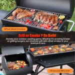 SUNLIFER Charcoal Smoker and Grill Combo