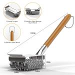 Bristle-Free Grill Brush with Wooden Handle