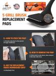 MEKER Bristle-Free Grill Brush with 5 Replacements
