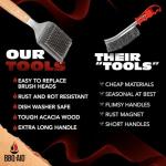 BBQ-Aid Grill Brush with Large Wooden Handle