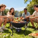 17-Inch Portable Charcoal Grill with Built-In Thermometer