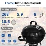 Portable 18.5-Inch Charcoal Grill with Thermometer
