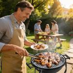 17-Inch Portable Charcoal Grill with Built-In Thermometer