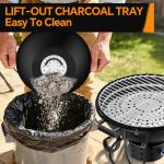 17-Inch Portable Charcoal Grill with Built-In Thermometer