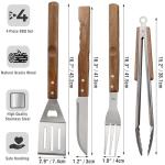5-Piece BBQ Grill Tool Set with Wooden Handles