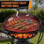 17-Inch Portable Charcoal Grill with Built-In Thermometer