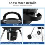 Portable 18.5-Inch Charcoal Grill with Thermometer