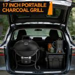 17-Inch Portable Charcoal Grill with Built-In Thermometer