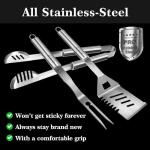 GRILLART Stainless Steel BBQ Utensils Set - 3PCS