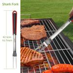 Grill Tool Set: Tongs, Fork, Spatula, Brush