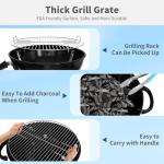 Portable 18.5-Inch Charcoal Grill with Thermometer