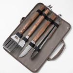 5-Piece BBQ Grill Tool Set with Wooden Handles