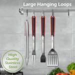 Grill Tool Set: Tongs, Fork, Spatula, Brush