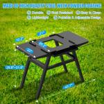 Grill Stand for Ninja Woodfire Outdoor Grills, Portable Adjustable Grill Cart Table for Ninja XSKUNSTAND OG700 OG800 OG900 OO101 Series & Stand for MO201 Artisan Pizza Oven Accessories with Shelves