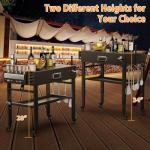 28" and 34" Upgrade Height & Quick-Fold Portable Grill Cart for Ninja Woodfire (OG700 Series), MO201 OO101 Pizza Oven, Blackstone 17"/22" Griddle – Outdoor Ninja Grill Stand with 4 Swivel Wheels