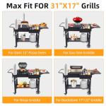 Mean Yeah Foldable Grill Cart for Blackstone Griddle, Portable Outdoor Griddle Stand for 17" & 22" Blackstone, Ninja Woodfire & Pizza Oven, Mobile BBQ Prep Table with Side Shelf & Storage