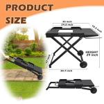 MOASKER Collapsible Grill Stand for Ninja Woodfire Outdoor Grill OG700/800/900 Series & OO101 Outdoor Pizza Oven Stand, Foldable Grill Cart for Blackstone 17/22 Griddle Stand, with Wheels & Side Table