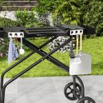 GRILL FORCE Grill Stand for Ninja Woodfire Outdoor Grills, Fits for Ninja OG700 Series OG701 OG705 OG750 OG751, Collapsible Outdoor Grill Cart for ninja Smoker, 22" Blackstone, Hooks